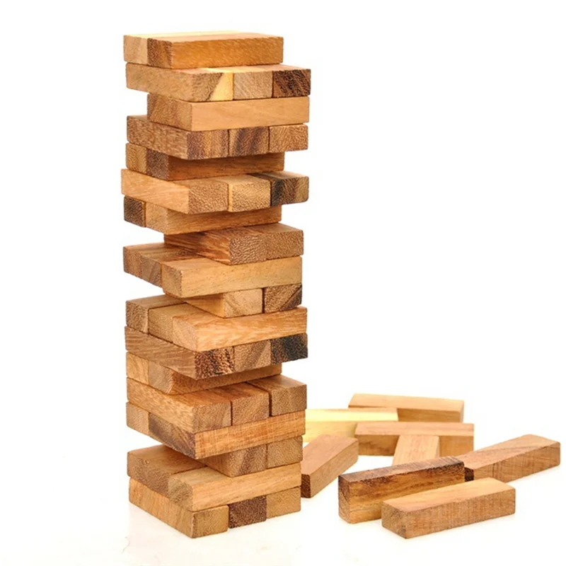 Wood Tumbling Tower Game - Perfect For Party Games, Outdoor Games For Adults And Family, Classic Stacking Block Games,S Durable