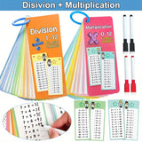 Flash Cards with Dry Erase Markers 30 Cards 0-12 Multiplication Division Educational Times Table Learning Math Games Chart