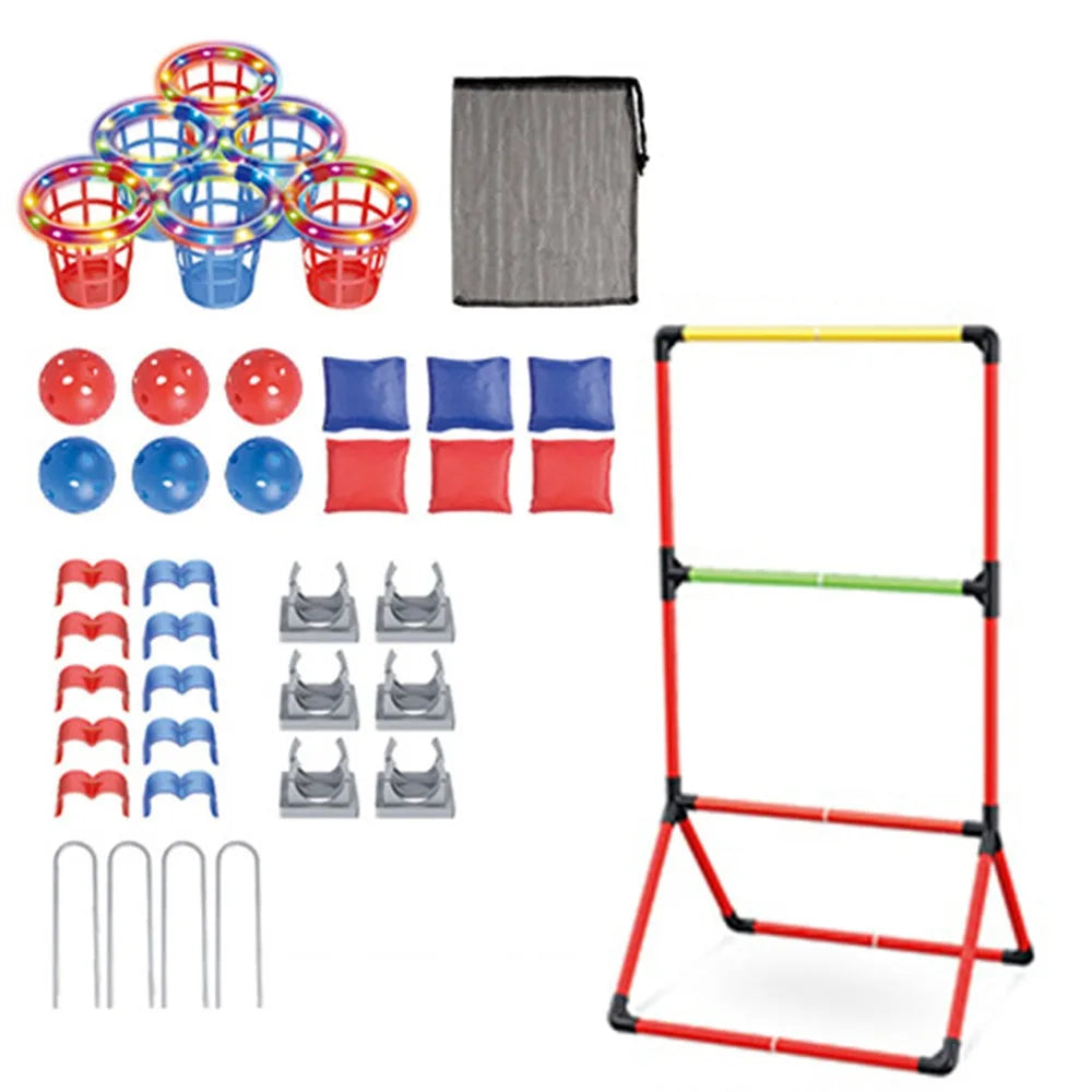 2 in 1 Sandbag Throwing Game Kit Interactive Portable Carnival Games Combo Set Bean Bags Balls Carrying Case Outdoor Games