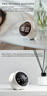Child Alarm clock Digital Emotion Table Clock WIth Light Cute Cartoon Alarm Clock For Kids