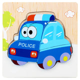 Wooden Puzzles Educational Cartoon Animals Early Learning Cognition Intelligence Puzzle Game For Children Toys