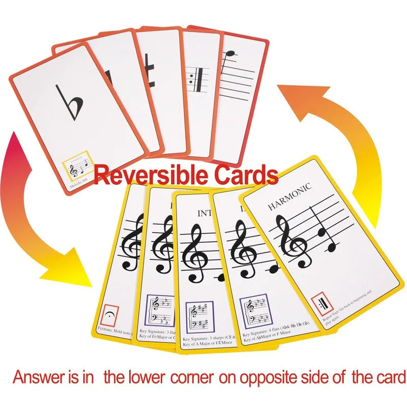 Music Flash Cards piano guitar chord chart, guitar piano learning music note card, music flash card