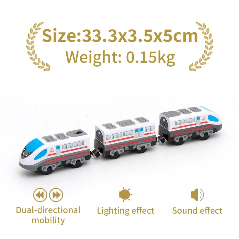 New Electric Universal Simulation High Speed Train Magnetic Locomotive Fit for Wooden Train Track Railway Educational Toys Gifts