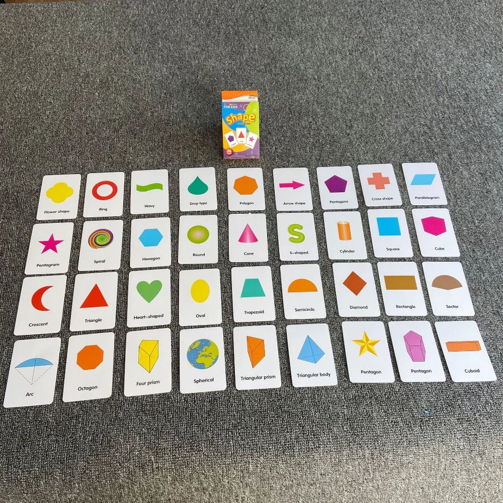 Montessori Early Baby Flash Cards Fruits Durable Children's Education Flash Cards Animal English Word Recognition Cards