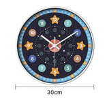 12 Inch Early Education Wall Clock Children's Cartoon Creative Living Room Wall Decoration Mute No Ticking Quartz Clock