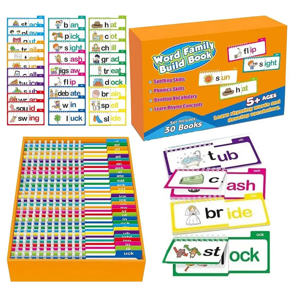 Phonics Flash Cards Rhyme Flashcard Read And Rhyme Flipping Books Vocabulary Word Families Flash Card Educational toys