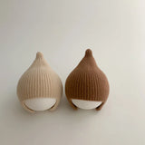 Korean Baby Ear Protection Hat Warm Warm Toddler Kintted Hats 1-3Years Girl Boy Earmuffs Cap Solid Woolen Kids Crochet Bonnet 모자