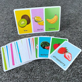 Montessori Early Baby Flash Cards Fruits Durable Children's Education Flash Cards Animal English Word Recognition Cards