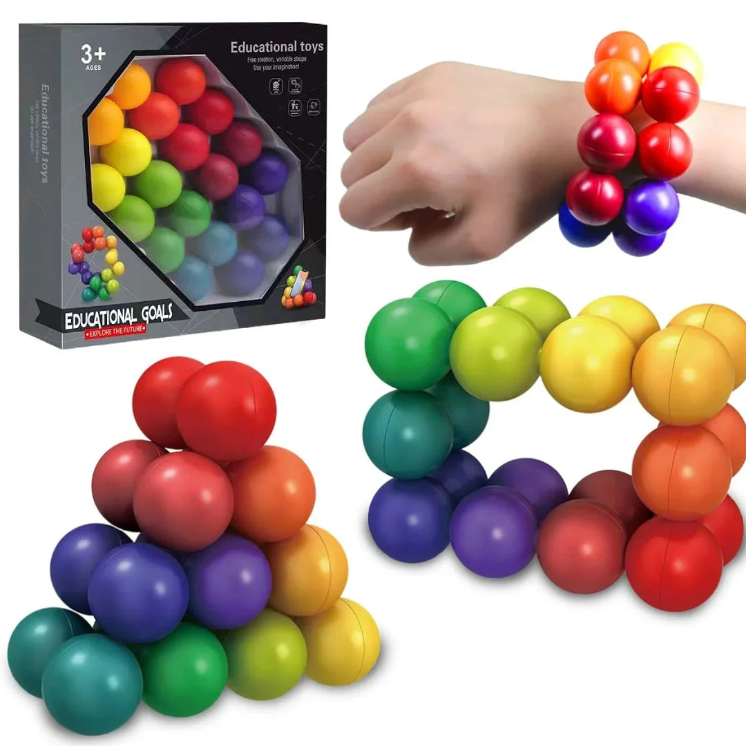 Cool Sensory Toys Rainbow Ball Gadgets Toy,Stress Relief Inseparable Fidget Toys for Adults, ADHD, Desk Toys,kids Christmas gift