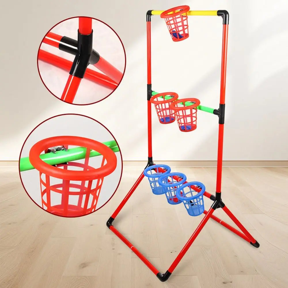 2 in 1 Sandbag Throwing Game Kit Interactive Portable Carnival Games Combo Set Bean Bags Balls Carrying Case Outdoor Games
