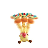Music Giraffe Toy Singing Dancing Repeating What You Said Dancing Giraffe Flashing LED Lights Adjustable Volume Voice Simulation