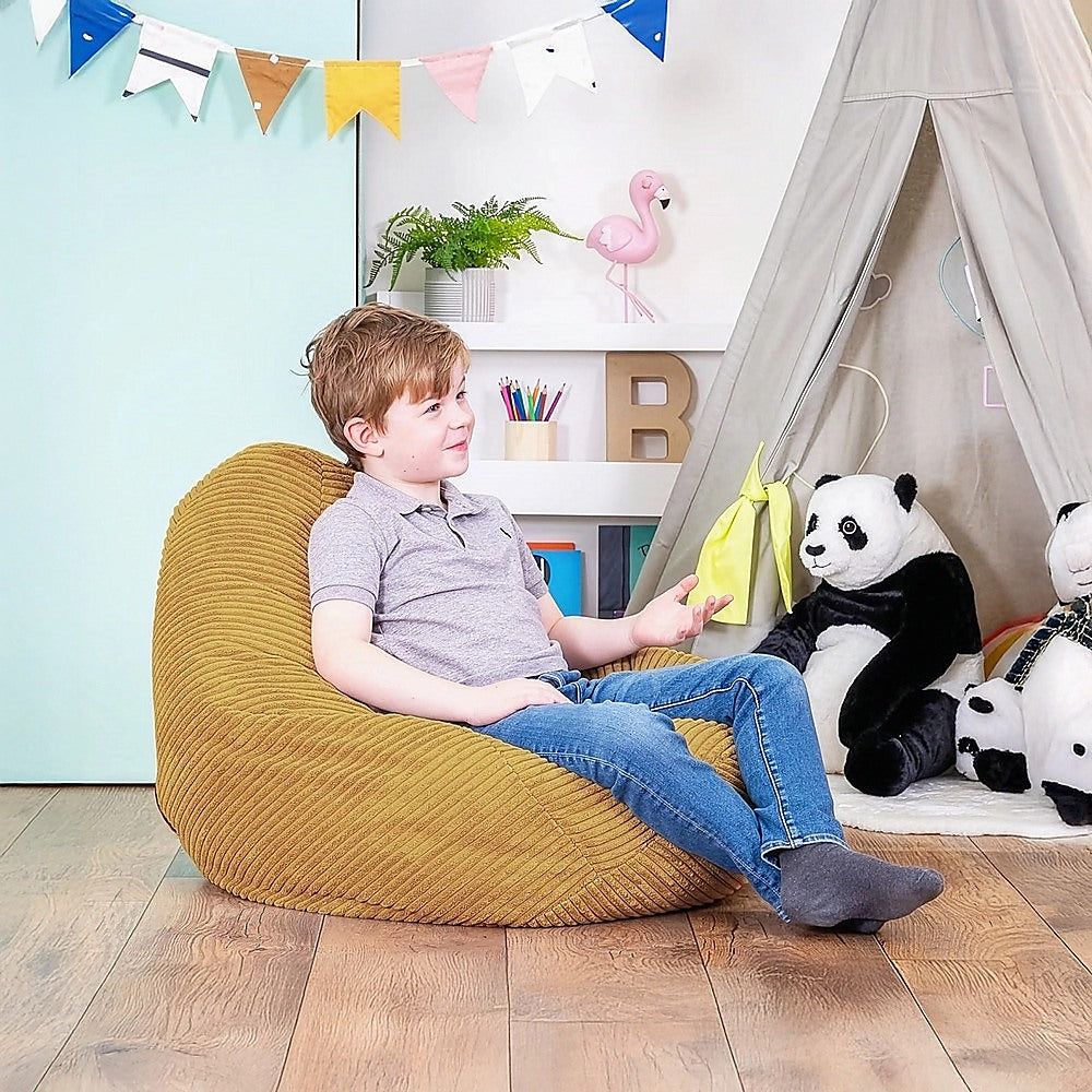 Jumbo Cord Beanbag Chair Cover Unfilled Large Bean Bag - Mustard
