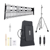 VEVOR 32 Note Glockenspiel Xylophone Bell Kit, Professional Percussion Instrument Set with Mallets, Drum Sticks, Music Stand, Adjustable Stand and Carrying Bag for Students & Adults