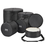 VEVOR 5-Piece Drum Bag Set, 1680D Oxford Fabric, Padded Drum Bags and Cases with 4.92 ft Detachable Shoulder Strap Carry Handles Foldable Design, for 55cm Kick 30cm Tom 33cm Tom 40cm Tom 35cm Snare