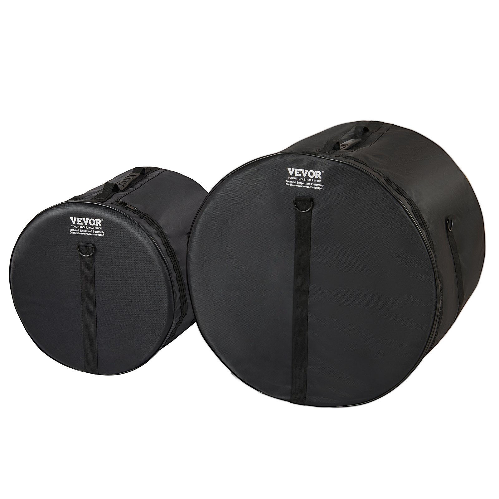 VEVOR 5-Piece Drum Bag Set, 1680D Oxford Fabric, Padded Drum Bags and Cases with 4.92 ft Detachable Shoulder Strap Carry Handles Foldable Design, for 55cm Kick 30cm Tom 33cm Tom 40cm Tom 35cm Snare