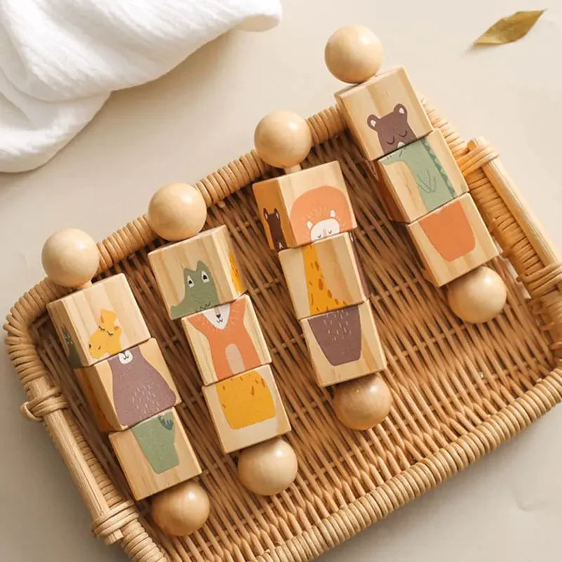 Wooden Rotating Animal Matching Toy
