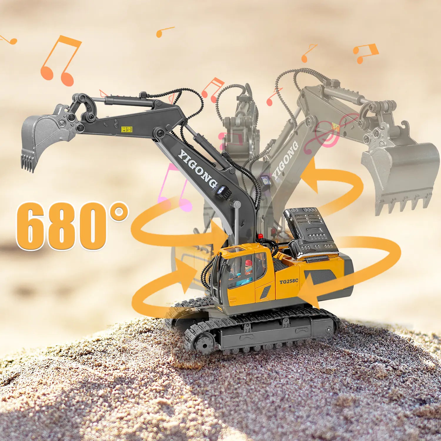 2.4G RC Excavator Remote Control Engineering Toy Truck