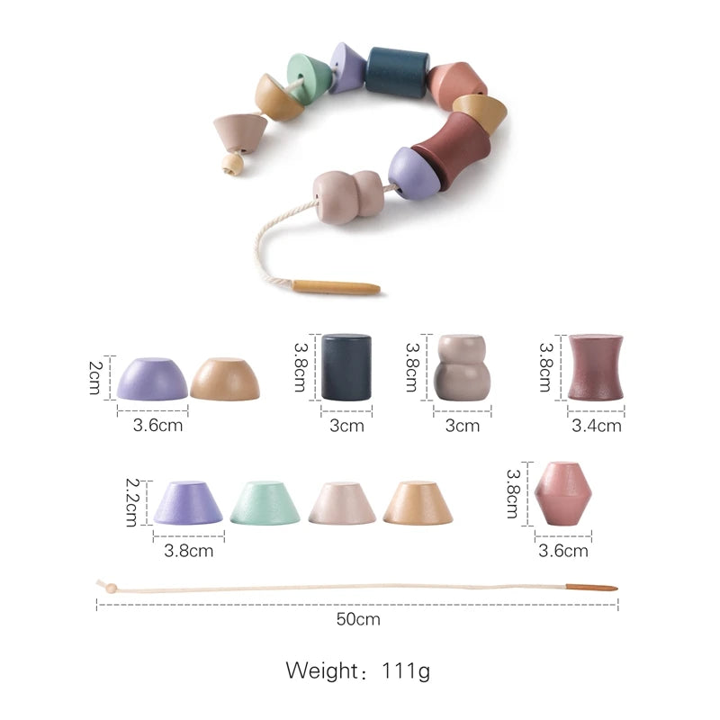 Baby Animal Threading Toys Wooden Stacking Toys Blocks Board Games Montessori Hands-on Ability Educational Children Blocks Gifts