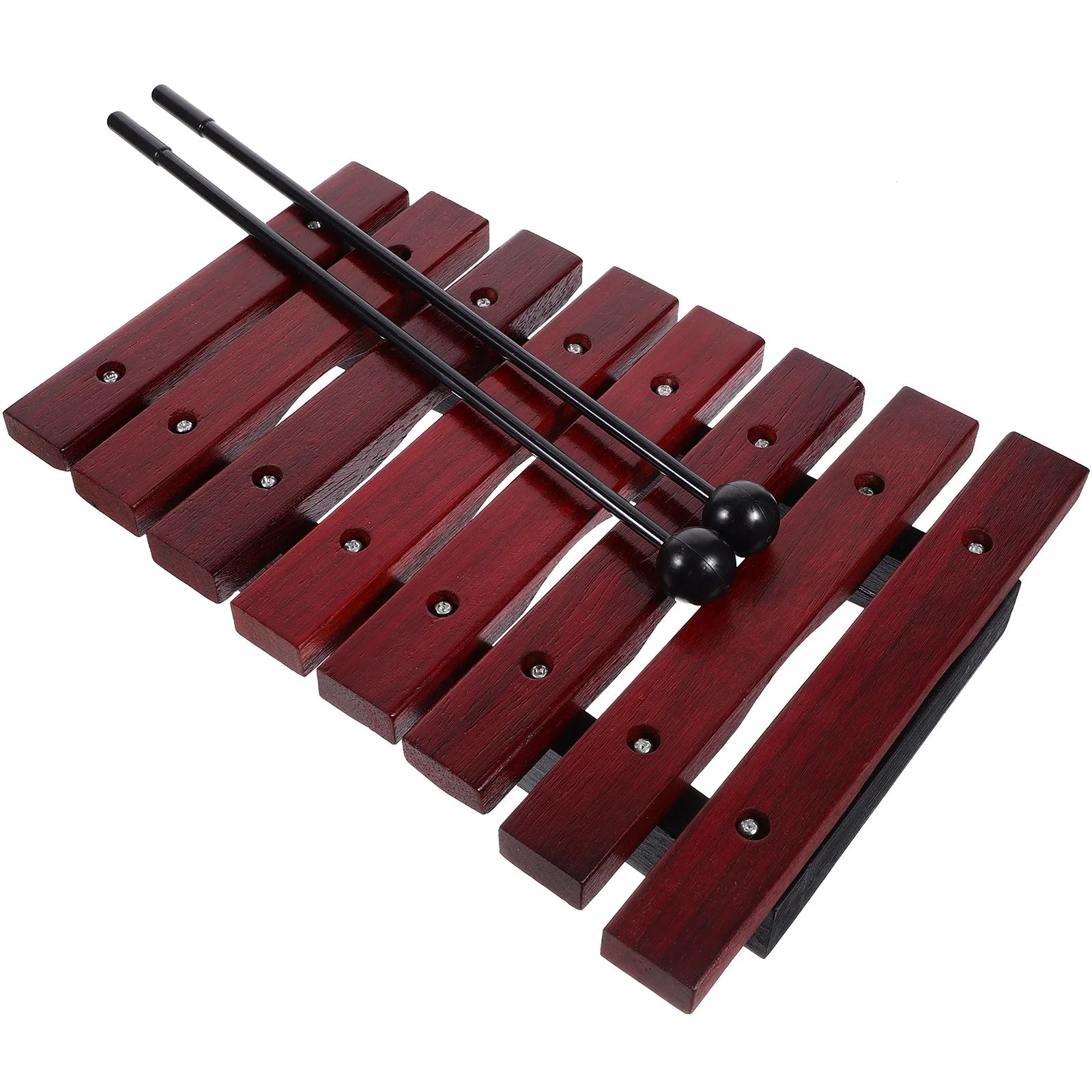 1 Set Eight Tone Red Sandalwood Xylophone Wooden Percussion Instrument Kids Educational Musical Toy For Preschooler Classroom