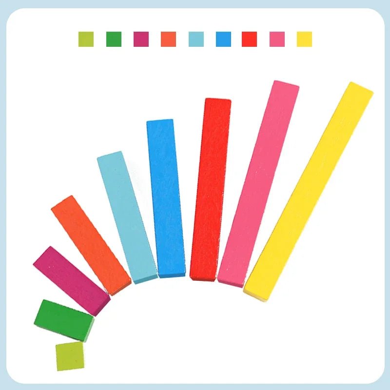 Learning Colored Decimal Sticks Puzzle Teaching Aids for Mathematics Toys Kindergarten Early Childhood Education