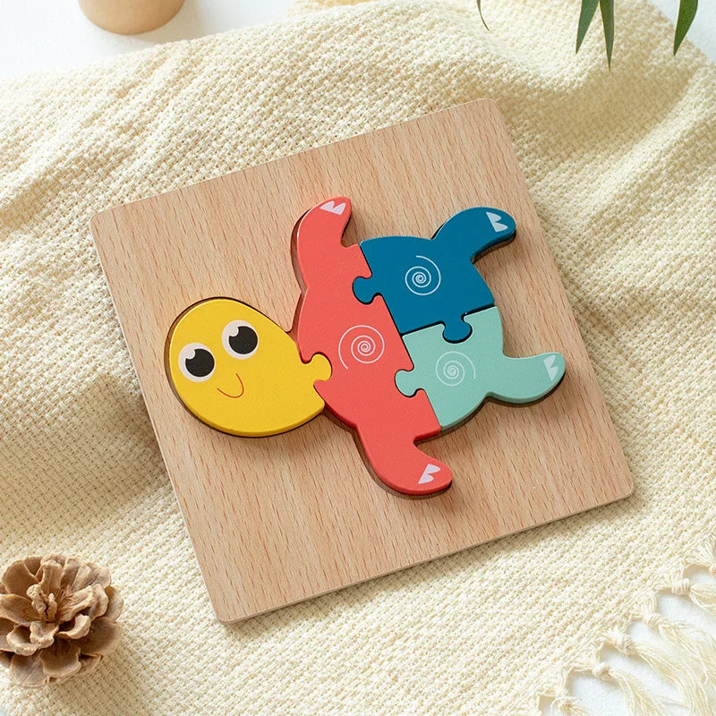 3D Wooden Puzzle Toys for Children Baby Cartoon Wooden Animal Traffic 3D Puzzle Early Learning Cognition Game Puzzle Toy Игрушки