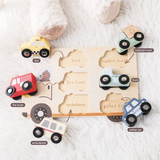 AS96-Car Kids Montessori 3D Wood Puzzle Matching  Early Learning Educational Hand Eye Coordination  Children Gift
