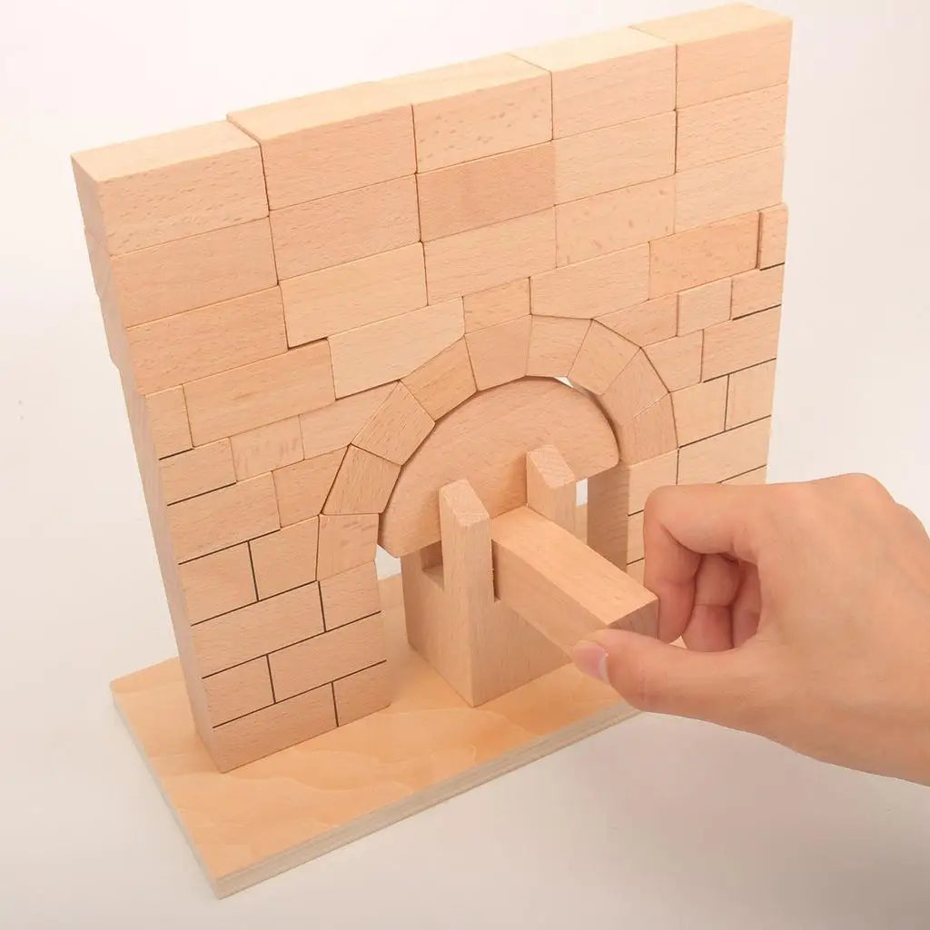 Kids Toy Roman Bridge Beech Wooden Blocks Bricks Toy Preschool Educational