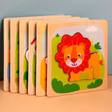 High Quality 3D Wooden Puzzle Baby Cartoon Animal Traffic Jigsaw Early Learning Cognition Game Puzzle Toys Gifts for Children