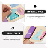 1Set Shape Peg Puzzle Board Colored Shapes Wooden Learning Plaything Early Child Education Brain Logic Development Matching