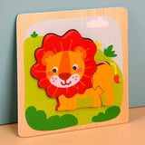 High Quality 3D Wooden Puzzle Baby Cartoon Animal Traffic Jigsaw Early Learning Cognition Game Puzzle Toys Gifts for Children