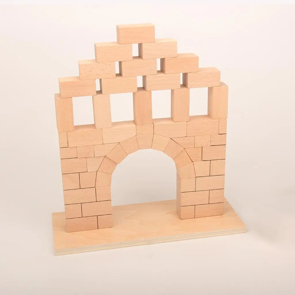 Kids Toy Roman Bridge Beech Wooden Blocks Bricks Toy Preschool Educational