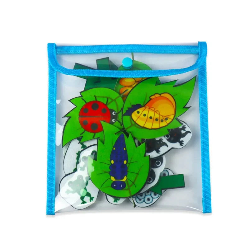 Montessori Material Animal Life Cycle Kids Toys Growth Cycle Set Life Science Early Educational Felt Toys Preschool Teaching Aid