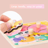 Montessori Baby Toys 3D Wooden Puzzles Children'S Hand Scratch Board Puzzle Kids Early Learning Education Fruit Cognitive Toy