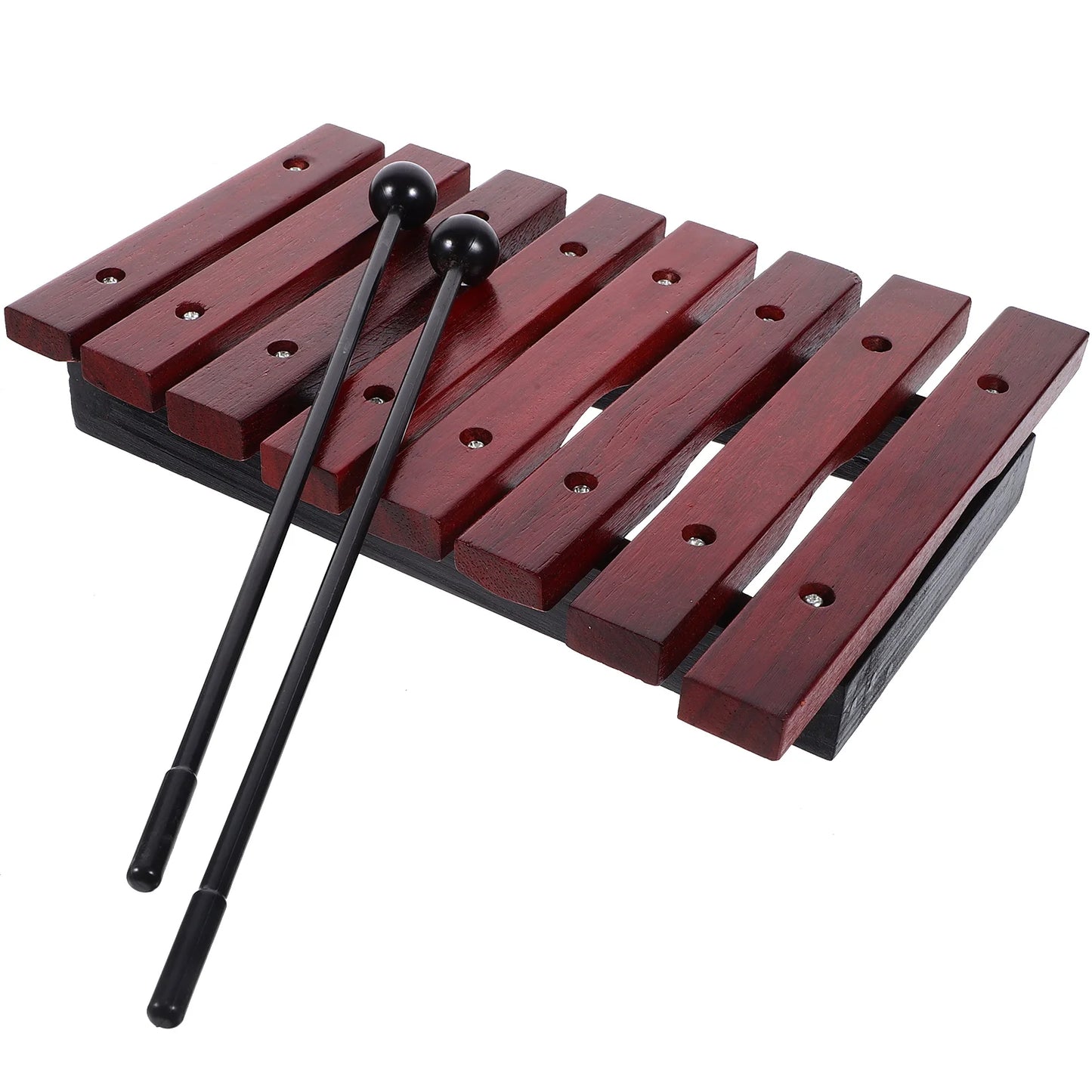 1 Set Eight Tone Red Sandalwood Xylophone Wooden Percussion Instrument Kids Educational Musical Toy For Preschooler Classroom