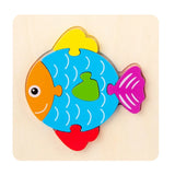 Montessori Wooden Animals Puzzle Toy for Kids Gift Educational Learning Toys Animals 3D Puzzle Kids Early Education Puzzle-Toys