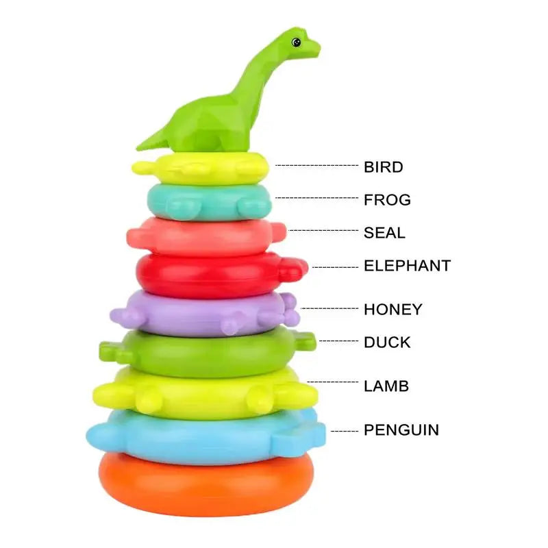 Rainbow Balance Stacking Ring Game Preschool Learning Stacker Montessori Toy For Traveling Schools Daycare Centers Kindergarten