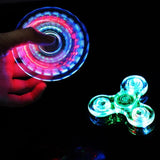 Stress Relief Toys Luminous LED light Fidget Spinner Hand Top Spinners Glow in Dark Light EDC Figet Spiner Finger