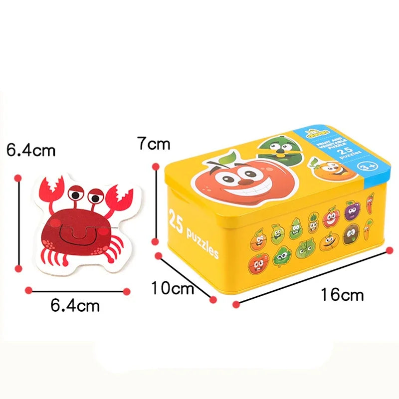 Kids Wooden Toys Baby Early Education Cartoon Pairing Puzzle Games Learning Card for Children Kids Educational Toys Gift Boy