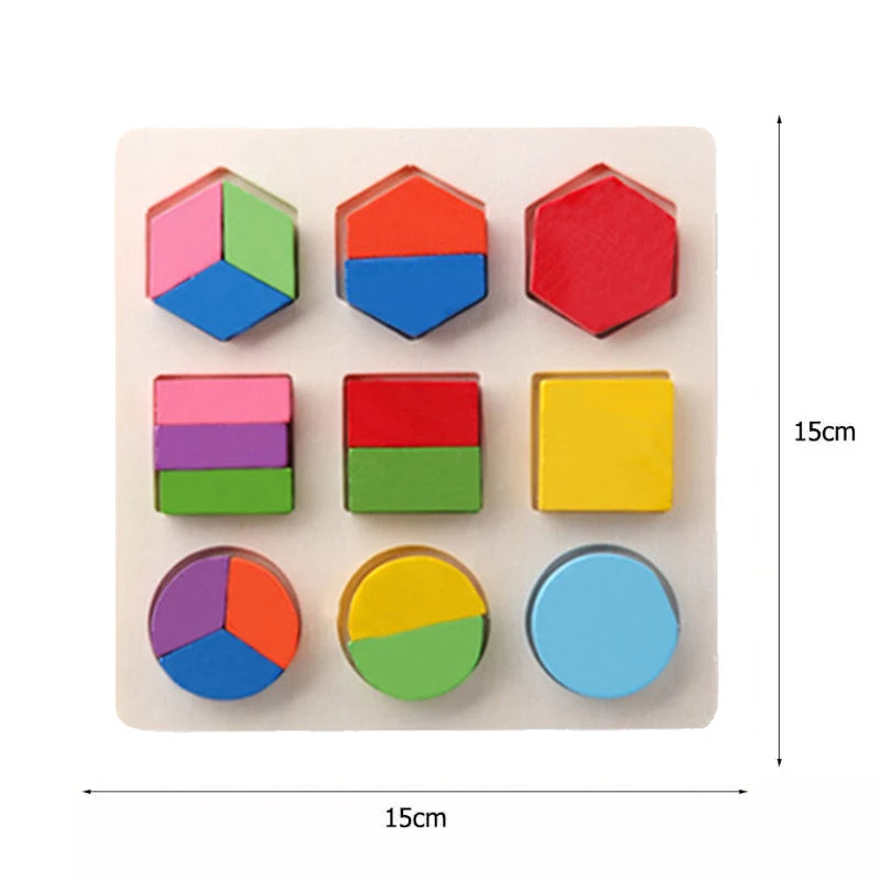 Wooden Puzzle Alphabet Number Shape Matching Board Baby Early Learning 3D Puzzle Preschool Educational Toys For Children
