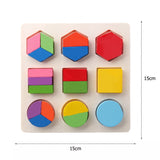 Wooden Puzzle Alphabet Number Shape Matching Board Baby Early Learning 3D Puzzle Preschool Educational Toys For Children