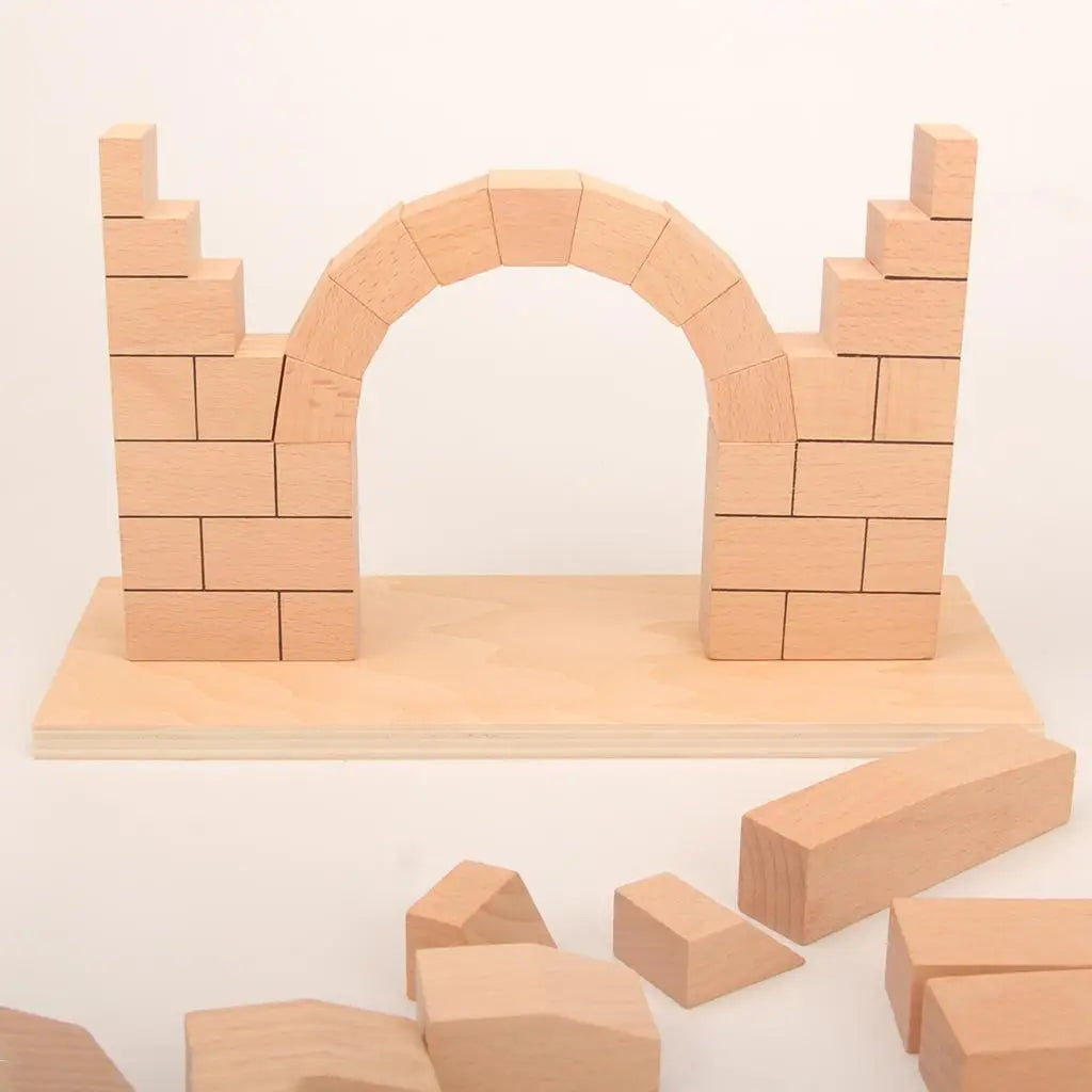 Kids Toy Roman Bridge Beech Wooden Blocks Bricks Toy Preschool Educational
