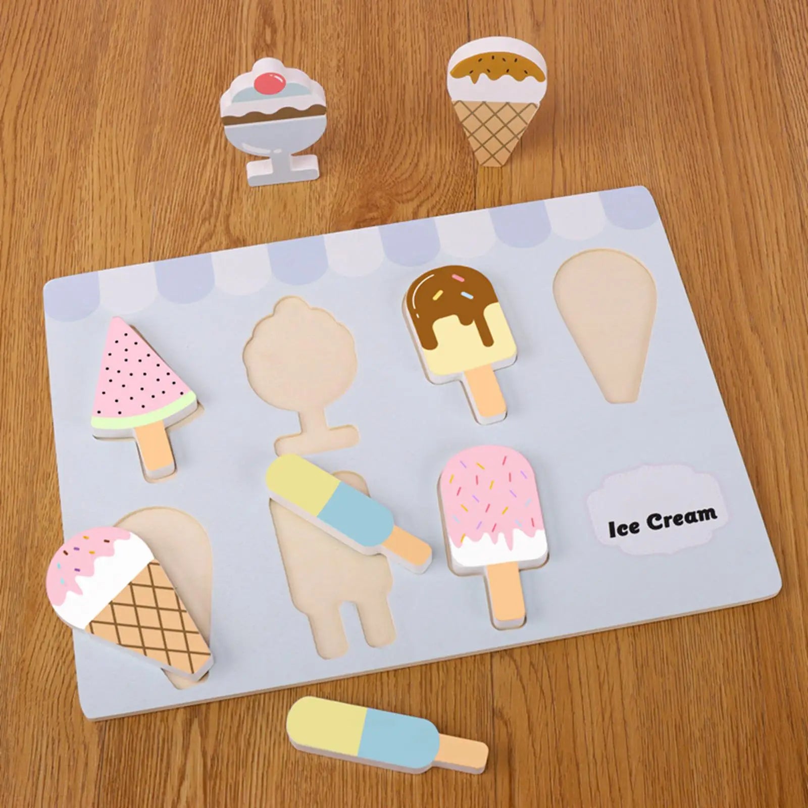 Educational Toys Wooden Ice Model Puzzle for Early Learning Halloween Children Toddlers