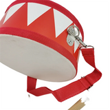 B72A Drum Snare Kids Percussion Toys Children Instrument Children Hand Wooden 8Inch Rhythm Sense Instrument Set Durable Red & Wh