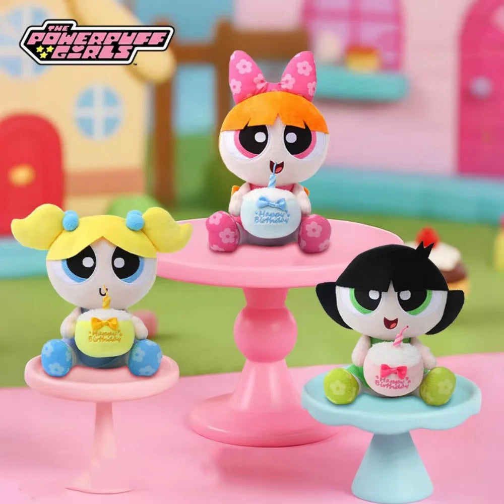 Genuine The Powerpuff Girls Plush Doll Decoration Kawaii Home Decor Dolls Cartoon Girlish Heart Pp Cotton Filled Toys Girl Gifts