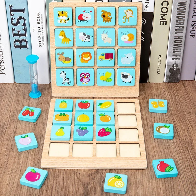 Children Montessori Wooden Board Game Instant Photo Memory Chess Early Learning Educational Toys For Kids Gifts