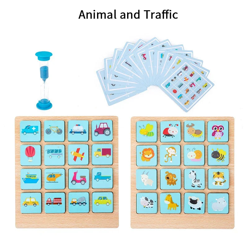 Children Montessori Wooden Board Game Instant Photo Memory Chess Early Learning Educational Toys For Kids Gifts