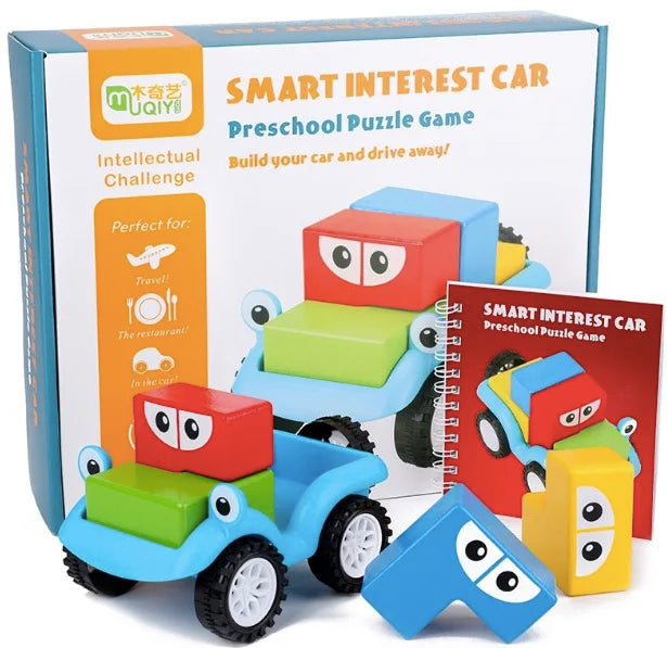 Wooden block puzzle Montessori kid toys wood changing dream castle building block IQ training game thinking gift logical