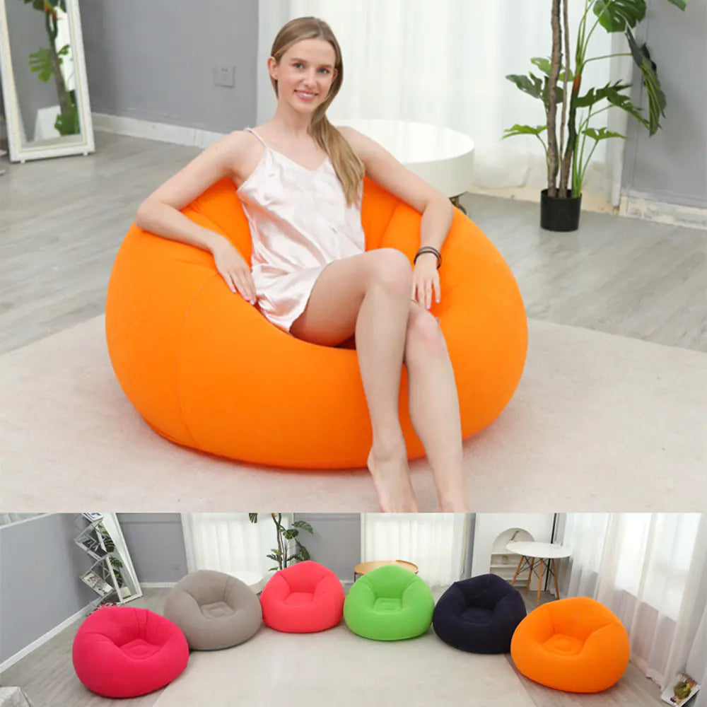 Inflatable Single Sofa Chair - Foldable Outdoor Bean Bag