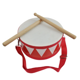 B72A Drum Snare Kids Percussion Toys Children Instrument Children Hand Wooden 8Inch Rhythm Sense Instrument Set Durable Red & Wh