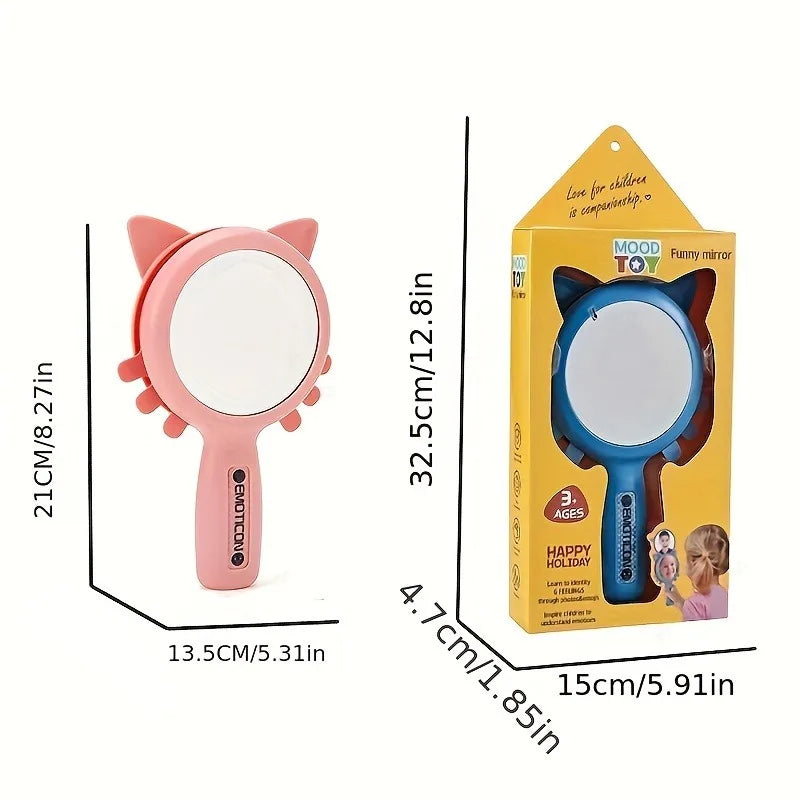 Kids Emotional Imitation Expression Mirror Early Education Puzzle Development Card 6 Emotional Simulation Learning Toy for Kids